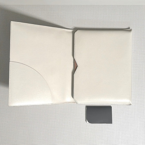 Valextra Ivory Leather Document Holder